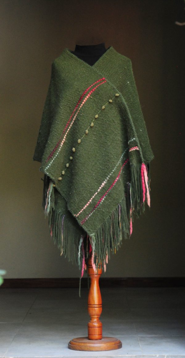 Ruana Poncho Verde.
